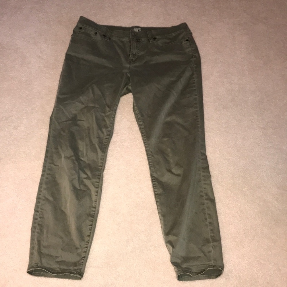 Army green J. Crew pants